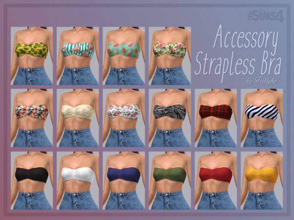 Sims 4 Accessory Strapless Bra by Trillyke at TSR