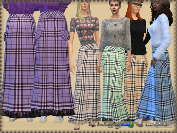 Sims 4 Skirt Plaid by bukovka at TSR