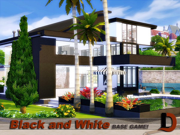 Sims 4 Black and White house by Danuta720 at TSR