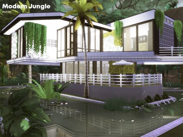 Sims 4 Modern Jungle house by Pralinesims at TSR