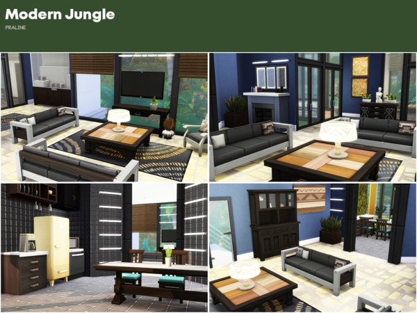 Sims 4 Modern Jungle house by Pralinesims at TSR