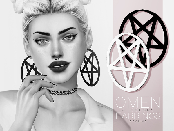 Sims 4 Omen Earrings by Pralinesims at TSR