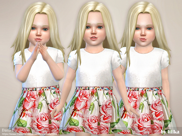 Sims 4 Toddler Dana Dress by lillka at TSR