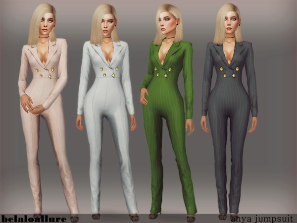Sims 4 Anya jumpsuit by belal1997 at TSR