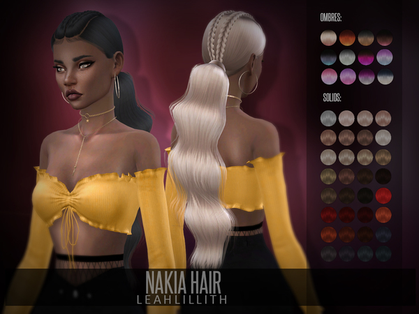 Sims 4 Nakia Hair by Leah Lillith at TSR