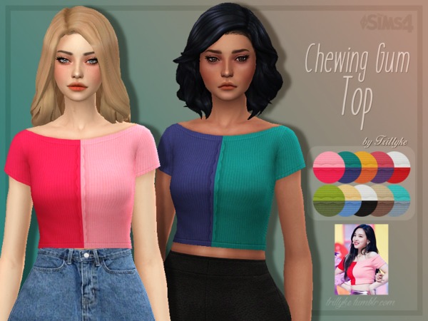 Sims 4 Chewing Gum Top by Trillyke at TSR