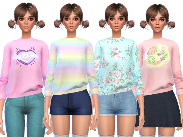 Sims 4 Super Cute Sweatshirts 2 by Wicked Kittie at TSR