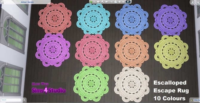 Sims 4 Escalloped Escape Rug 10 Colours by wendy35pearly at Mod The Sims