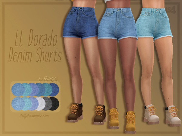 Sims 4 El Dorado Denim Shorts by Trillyke at TSR