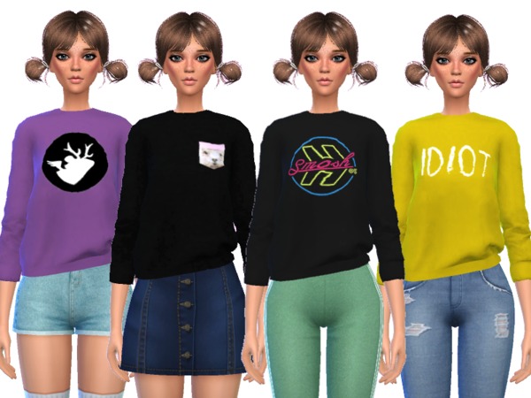 Sims 4 Super Cute Sweatshirts 2 by Wicked Kittie at TSR