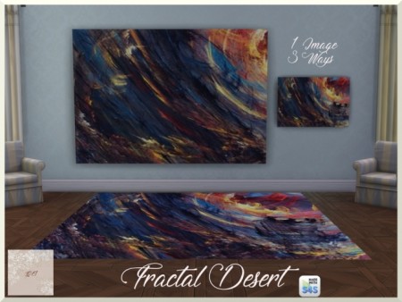 Fractal Desert paintings and rug by augold44 at Mod The Sims