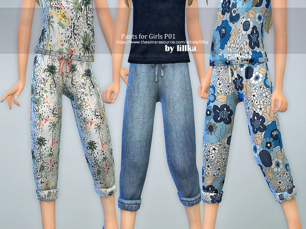 Sims 4 Pants for Girls P01 by lillka at TSR
