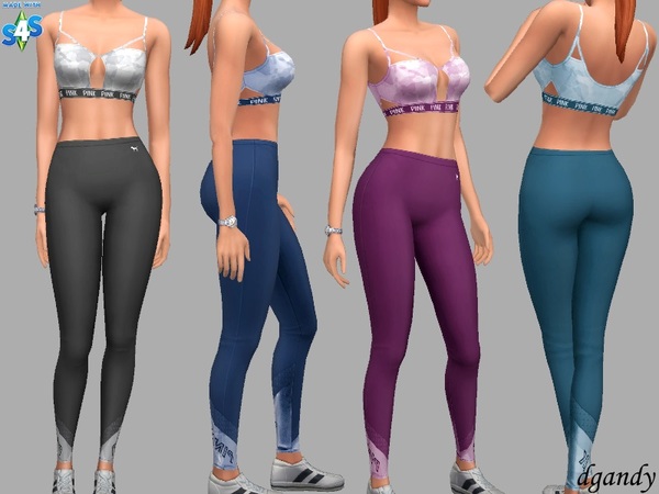 Sims 4 Athletic top and leggings by dgandy at TSR