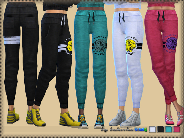 Sims 4 Set Tiger top & pants by bukovka at TSR