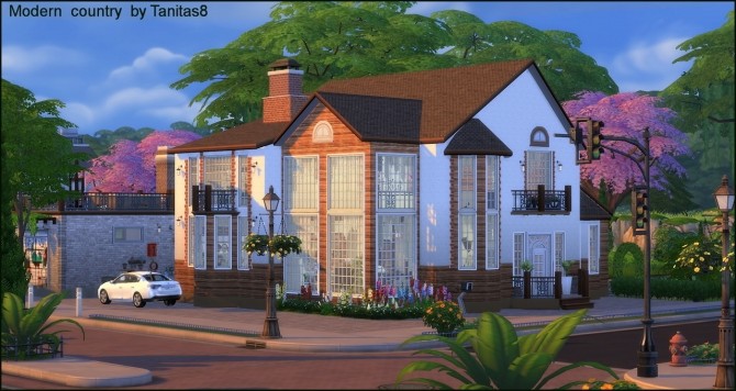 Sims 4 Modern house in country style at Tanitas8 Sims