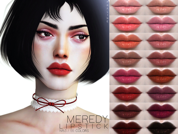 Sims 4 Meredy Lipstick N163 by Pralinesims at TSR