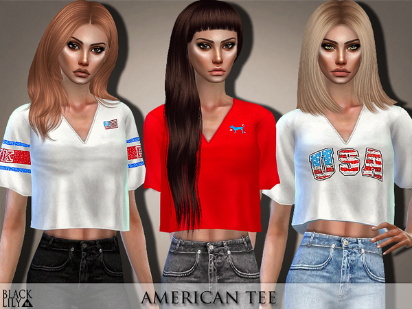 Sims 4 American Tee by Black Lily at TSR