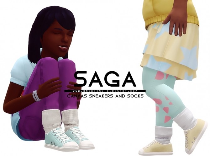 Sims 4 Saga Canvas Sneakers and Socks at Onyx Sims
