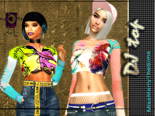 Sims 4 DJ crop Top by Maria MissMerry at TSR