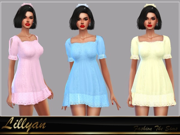 Sims 4 Sunset Dress recolor by LYLLYAN at TSR