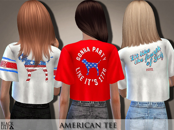 Sims 4 American Tee by Black Lily at TSR