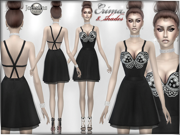 Sims 4 Erima dress by jomsims at TSR