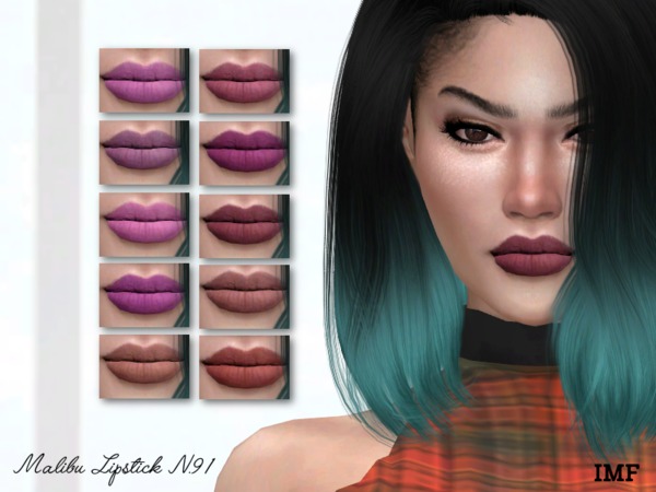 Sims 4 IMF Malibu Lipstick N.91 by IzzieMcFire at TSR
