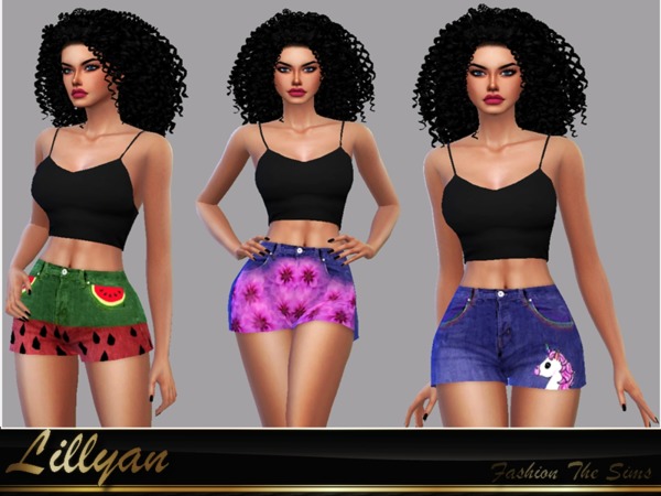 Sims 4 Shorts Kell by LYLLYAN at TSR