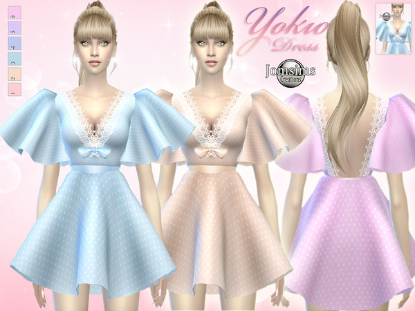 Sims 4 Yokio dress by jomsims at TSR