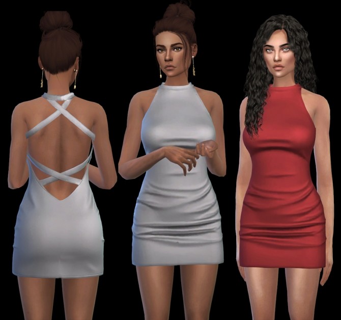 Sims 4 Satin Dress Fixed at Leo Sims
