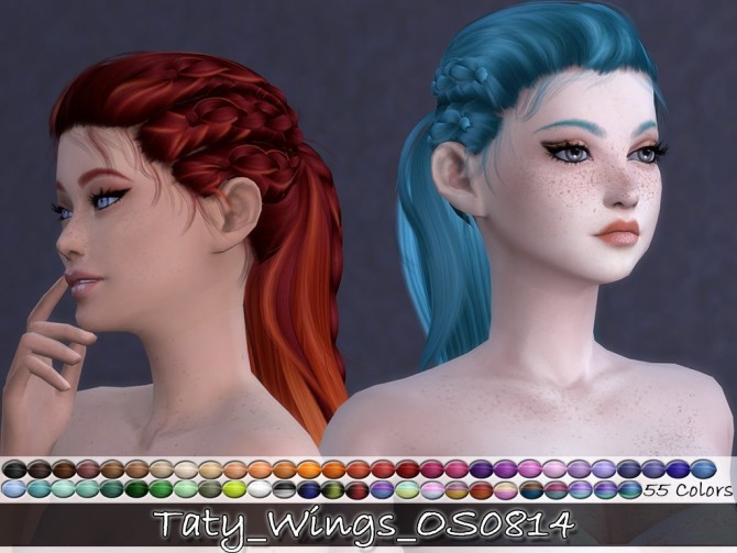 Sims 4 WINGS OS0814 Hair Retextured at Taty – Eámanë Palantír
