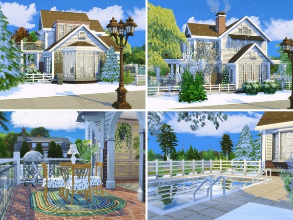 Sims 4 Beautiful Winter house by MychQQQ at TSR