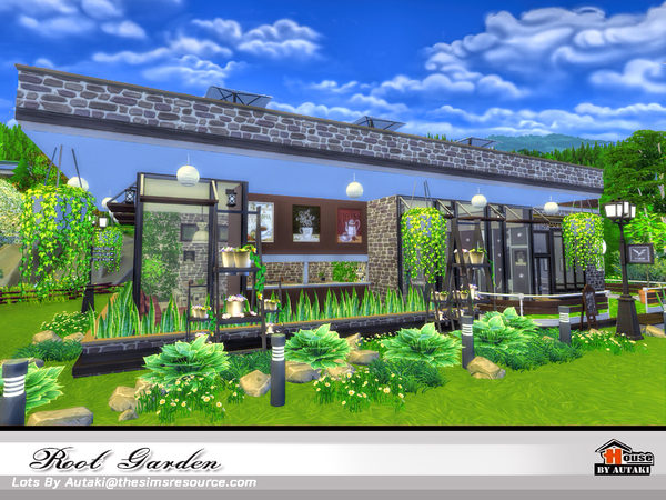 Sims 4 Root Garden modern cafe by autaki at TSR
