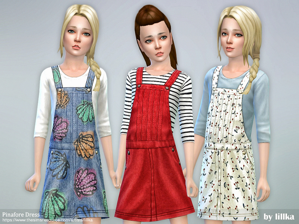 Sims 4 Pinafore Dress by lillka at TSR