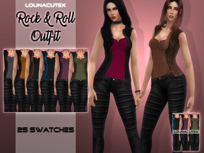 Sims 4 Rock & Roll Outfit at Lounacutex
