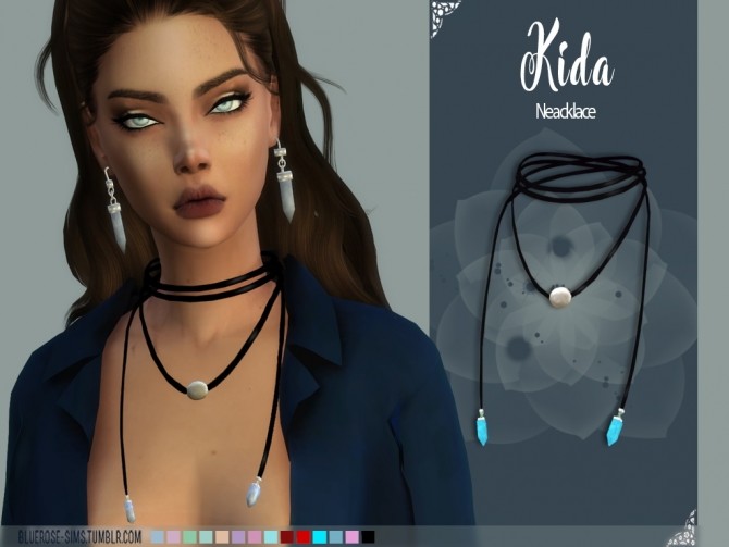Sims 4 Kida earrings and necklace at BlueRose Sims