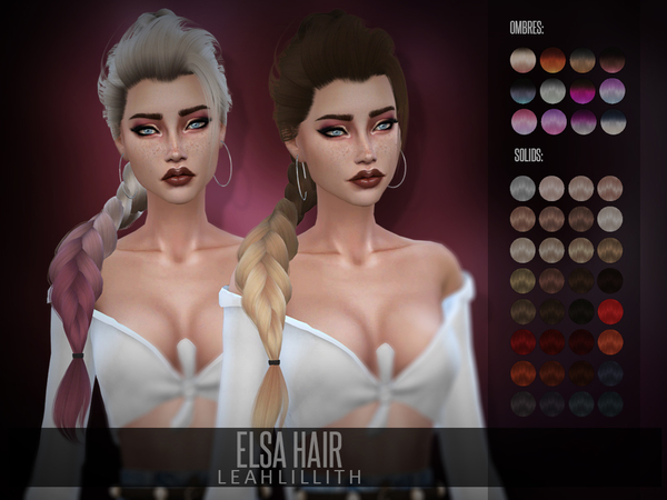 Sims 4 Elsa Hair by Leah Lillith at TSR