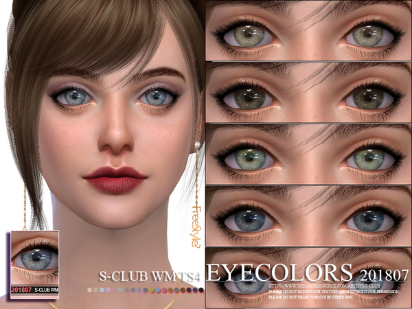 Sims 4 Eyecolors 201807 by S Club WM at TSR
