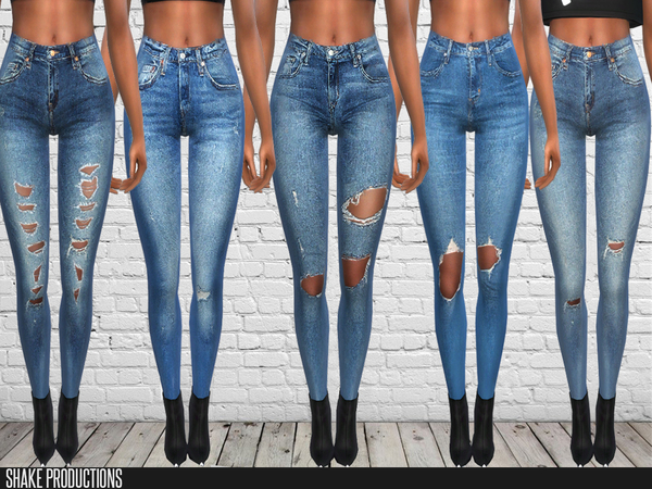 Sims 4 121 SET 7 Different Skinny Jeans by ShakeProductions at TSR