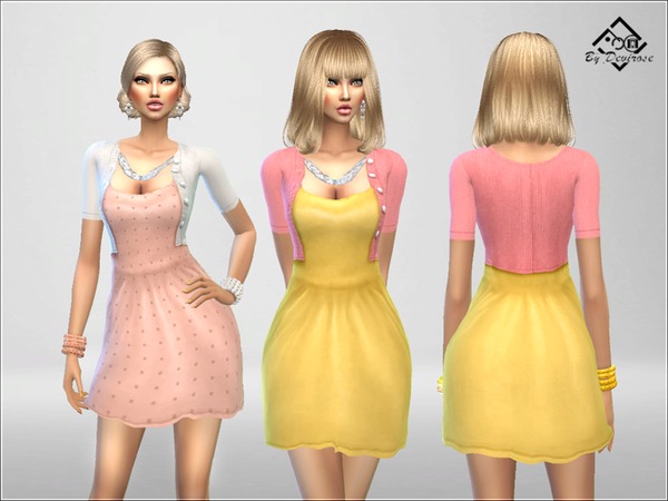 Sims 4 Happy Spring Day Dress by Devirose at TSR