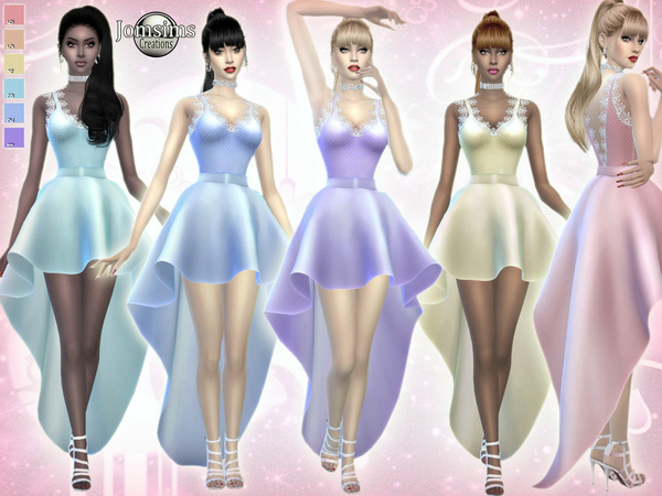 Sims 4 Aimi dress by jomsims at TSR