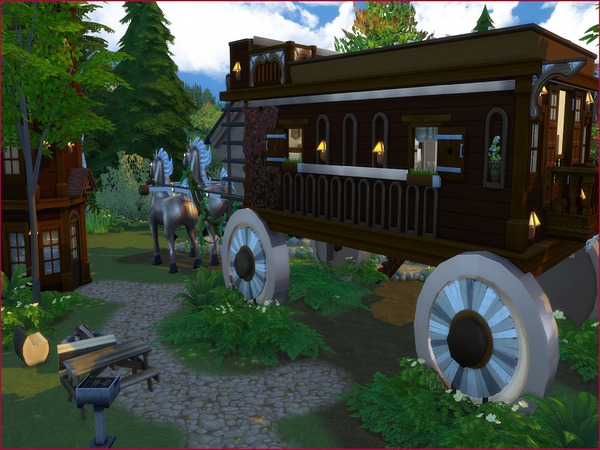 Sims 4 Hideaway Carriage House No CC by LCSims at TSR