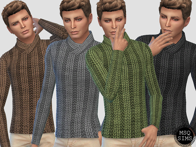 Sims 4 Male Knitted Sweater at MSQ Sims