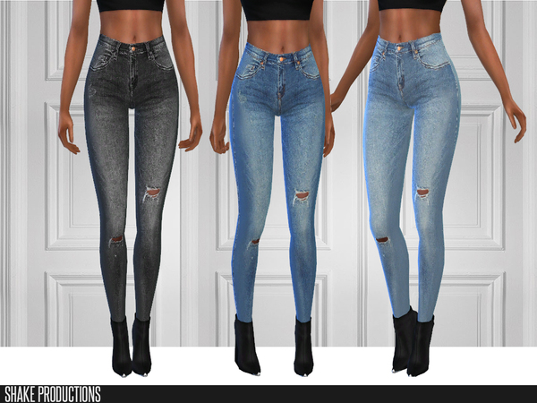 Sims 4 121 SET 7 Different Skinny Jeans by ShakeProductions at TSR