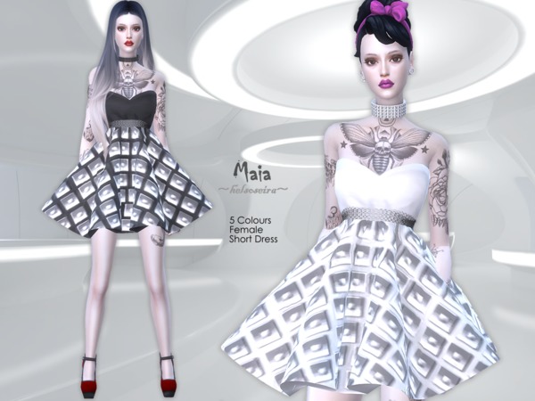 Sims 4 MAIA Short Dress by Helsoseira at TSR