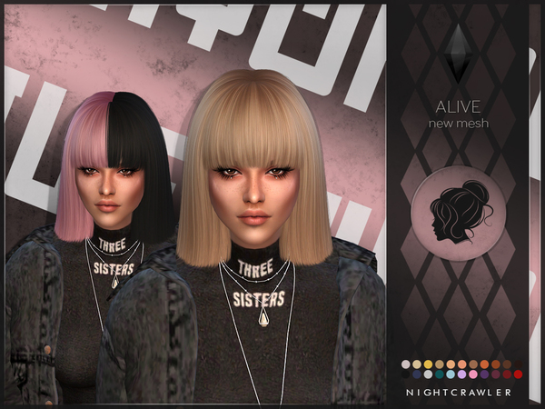 Sims 4 Alive hair by Nightcrawler Sims at TSR