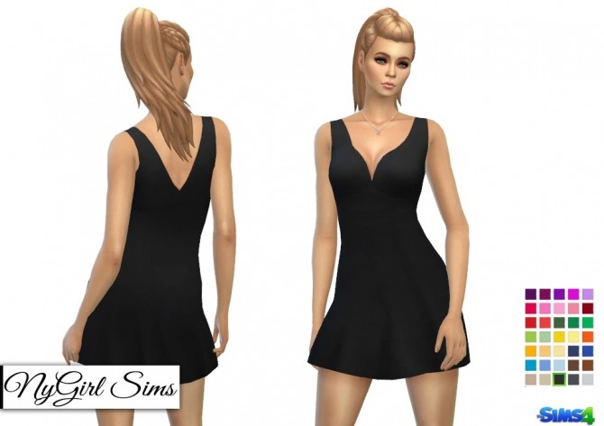 Sims 4 V Back Tank Dress at NyGirl Sims