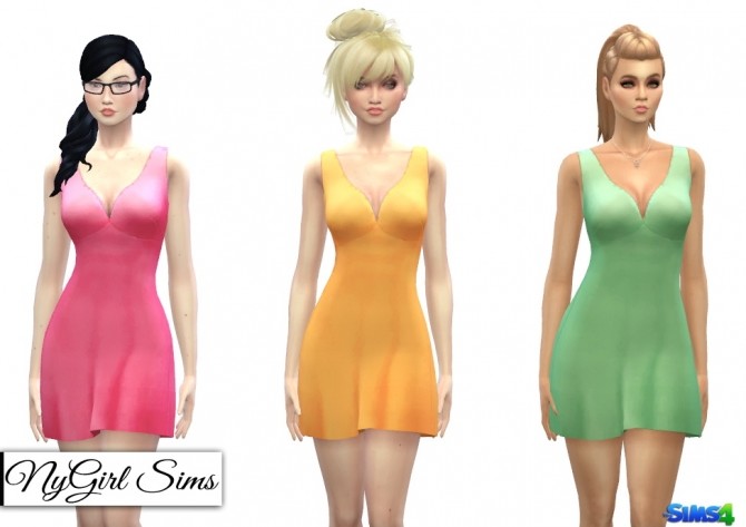 Sims 4 V Back Tank Dress at NyGirl Sims