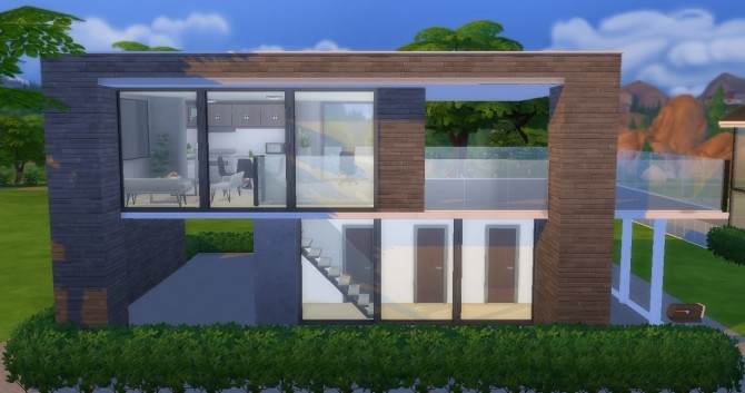 Sims 4 The Odd Cube house by NoteCat at TSR