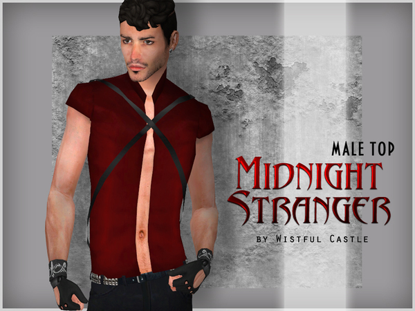 Sims 4 Midnight Stranger male top by WistfulCastle at TSR